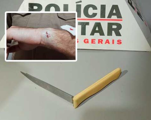 Idoso armado de faca parte para cima de policial militar e é baleado em