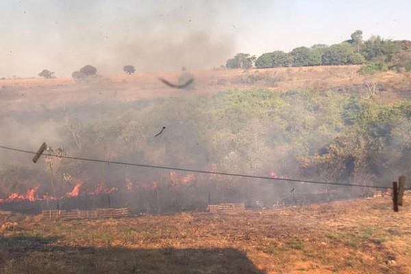 Bombeiros trabalham há 12 horas para conter queimadas em Patos de Minas