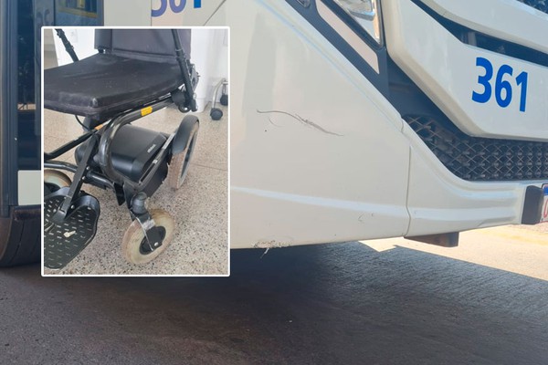 Cadeirante fica ferido ao ser atropelado por ônibus do transporte coletivo em Patos de Minas
