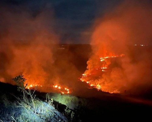 Bombeiros combatem incêndio que queimou 45 hectares na região de Santana de Patos