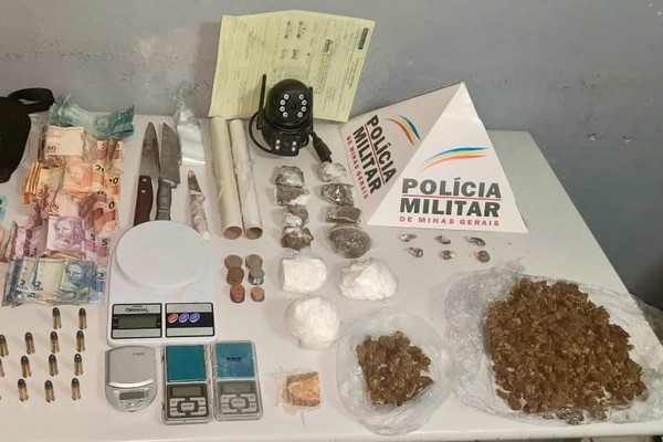 Operação prende três pessoas e apreende grande quantidade de drogas, em Patos de Minas