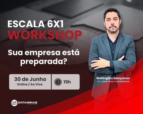 Fim da Escala 6x1: Dataminas Contabilidade promove workshop exclusivo para empresários se prepararem para a mudança
