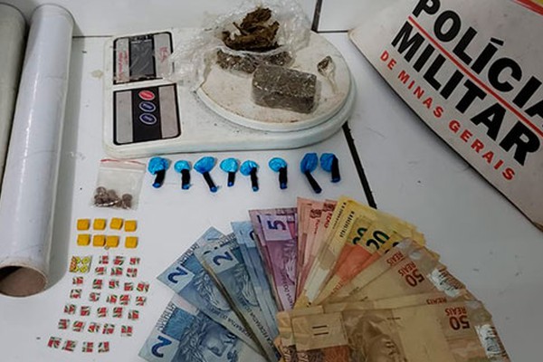 Jovem é preso com cocaína, ecstasy, maconha e vários pontos de LSD em Patos de Minas