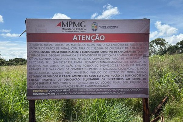 Prefeitura instala placas em chacreamento irregular e reforça proibição desse tipo de empreendimento