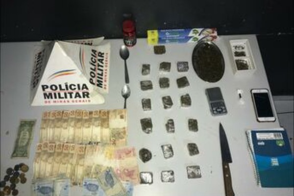 Após denúncia anônima, PM prende homem de 21 anos por tráfico de drogas em Patos de Minas