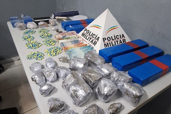 Jovem é preso com crack, cocaína, maconha e centenas de comprimidos de ecstasy em Patos de Minas