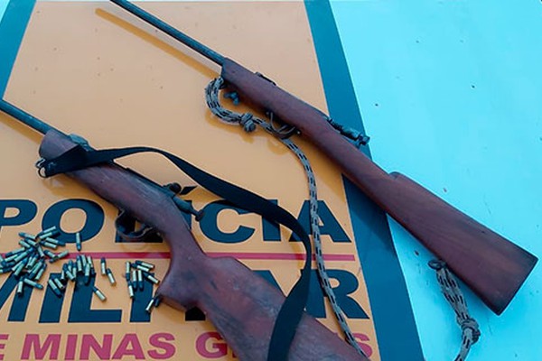 Denunciado por caça ilegal, homem de 52 anos é preso com dois rifles em Presidente Olegário