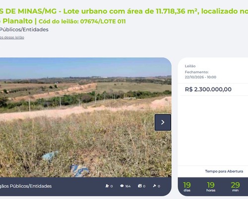 Prefeitura de Patos de Minas coloca 22 imóveis públicos para venda em leilão online