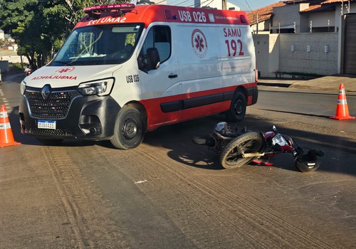 Motociclista sofre diversos ferimentos em mais um acidente no trânsito de Patos de Minas
