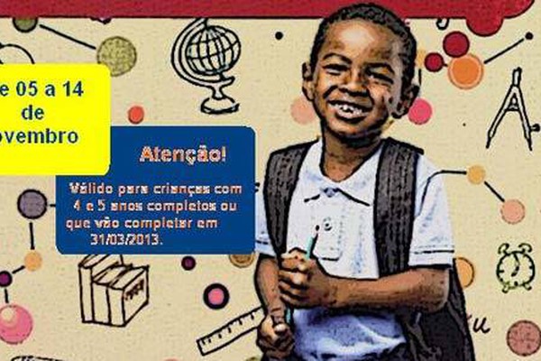 Inscrições para a educação infantil na rede municipal começam na próxima semana