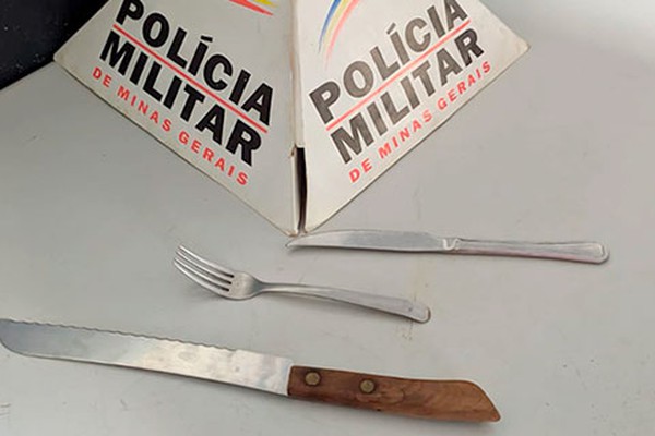 Jovem arremessa facas em apartamento, ameaça matar vizinha e acaba preso em Patos de Minas