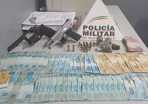 Polícia Militar apreende duas armas de fogo e mais de R$ 5 mil no Bairro Alto da Serra
