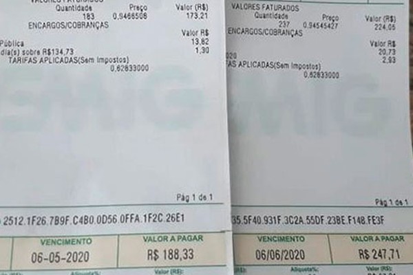 Moradores de Patos de Minas relatam preços abusivos nas contas de energia de maio e até junho