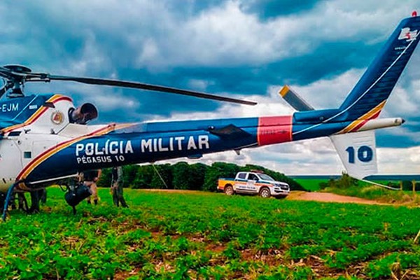 Com uso de helicóptero, PM apreende materiais tomados de assaltos em duas fazendas