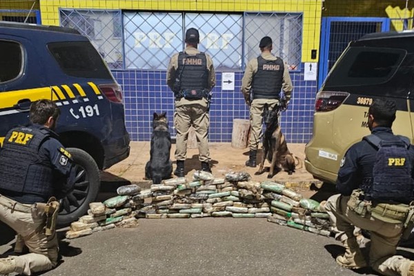 PRF e PM apreendem carregamento de cocaína e crack escondido em pneus de caminhão na BR-365, em Patos de Minas