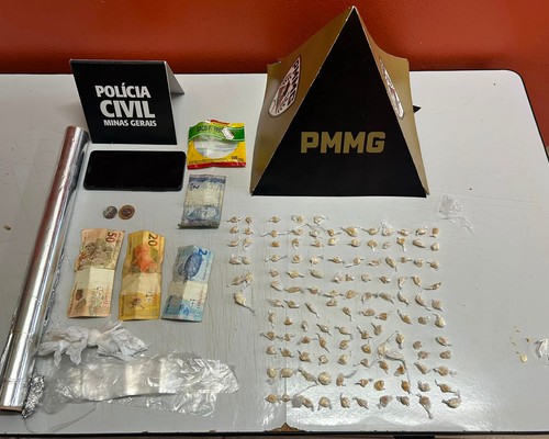 Operação Vesperi apreende mais de 100 pedras de crack e prende dupla em Coromandel
