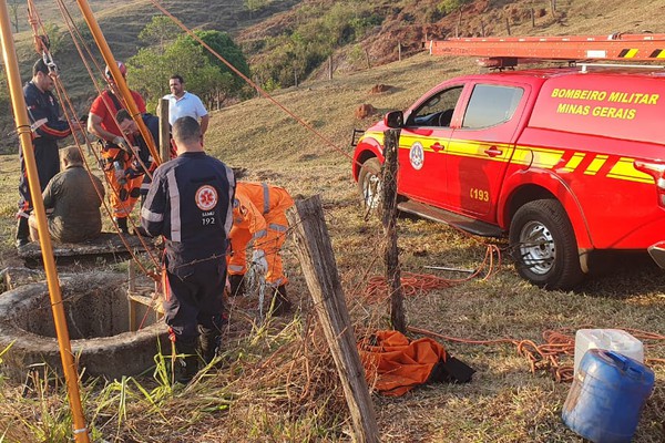 Homem é resgatado de cisterna de oito metros após desmaiar