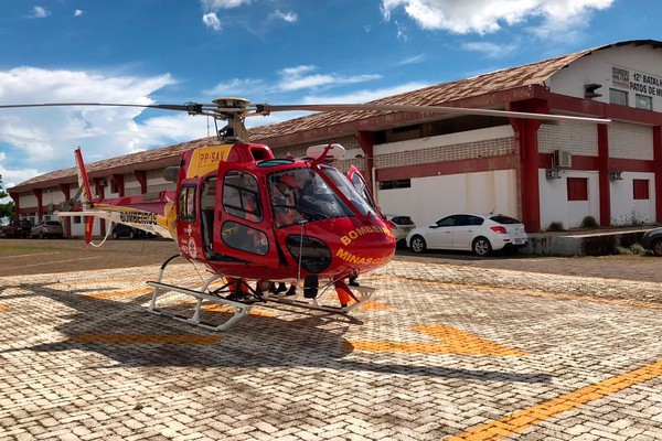Helicóptero dos Bombeiros transfere recém-nascidos de Patos de Minas para Araguari e BH