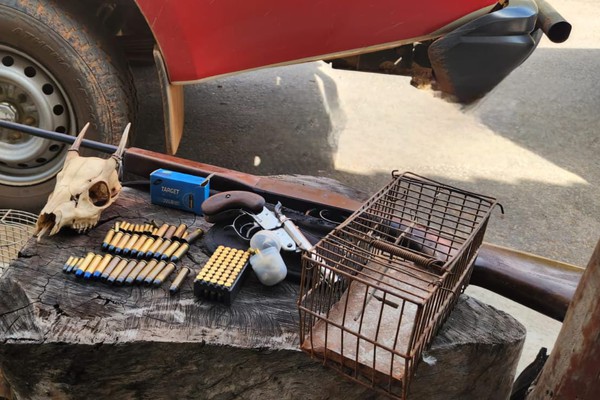 Polícia Militar de Meio Ambiente apreende armas, munições e aves silvestres no distrito de Galena