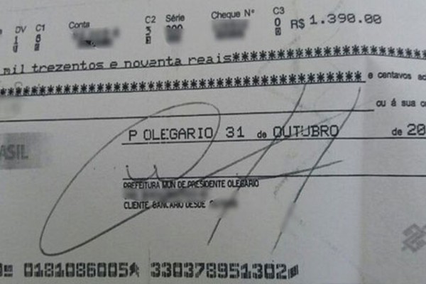 Estelionatário usa cheques falsos em nome da prefeitura de PO para dar golpe