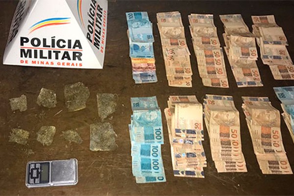 PM prende em Patrocínio homem de 43 anos com droga e quase R$ 10 mil em dinheiro