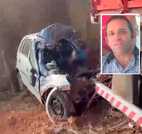 Motorista de 46 anos morre após carro bater de frente com carreta na BR-352, em Coromandel
