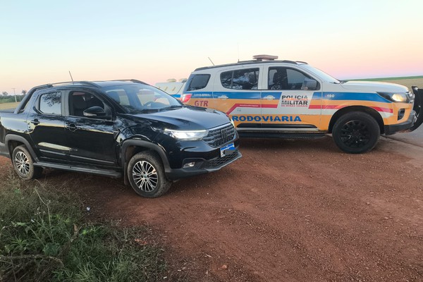 Motorista é preso com picape furtada durante operação da Polícia Militar Rodoviária, em Rio Paranaíba