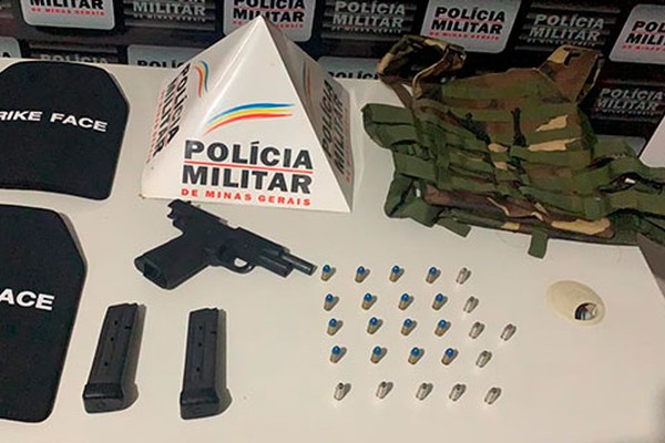 Polícia Militar prende jovem com arma de fogo e colete à prova de bala em Patrocínio