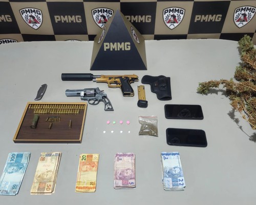 Dono de bar em Monte Carmelo é preso por tráfico ao ser flagrado com drogas, armas e munições