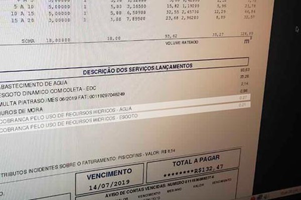 Sem avisar, Copasa começa a cobrar Taxa de Recursos Hídricos dos consumidores patenses