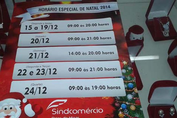 Comércio Patense terá horário especial de funcionamento na véspera do Natal