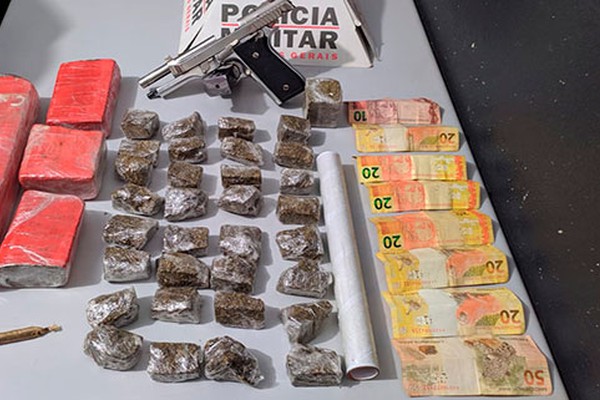 Jovem é preso com mais de 2kg de drogas e pistola 9mm no bairro Jardim Esperança