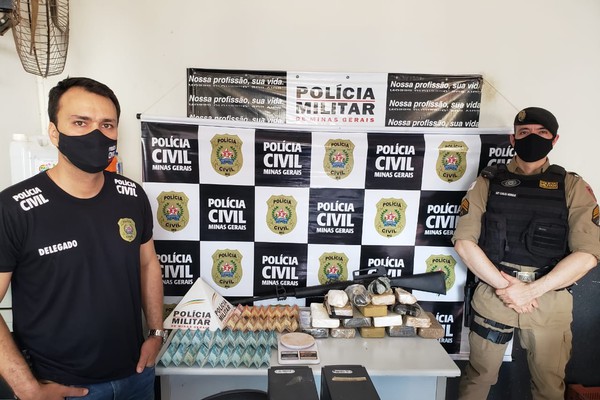 Operação das Polícias Civil e Militar apreende 15 kg de crack e cocaína em Patos de Minas