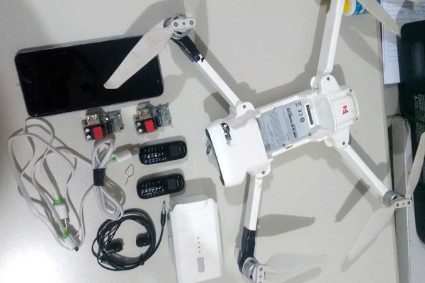 Drone com celulares que sobrevoava penitenciária de Patrocínio é derrubado com tiro
