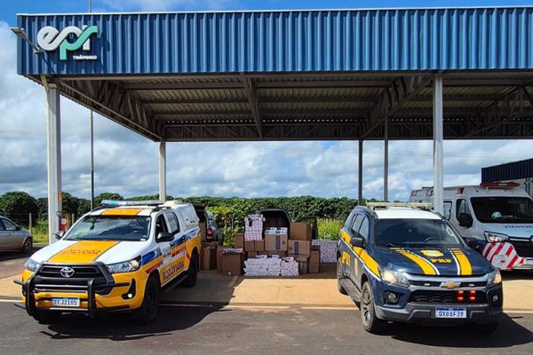 PRF e PM Rodoviária apreendem cerca de 40 mil maços de cigarros contrabandeados do Paraguai