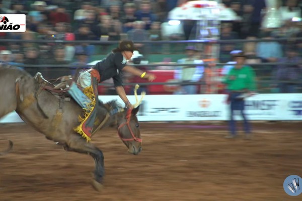 Peão é arremessado do lombo de cavalo e cai de frente na arena da Fenamilho; veja ao vivo