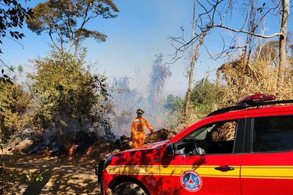 Corpo de Bombeiros combate três incêndios às margens da BR 365 e BR 354, em Patos de Minas