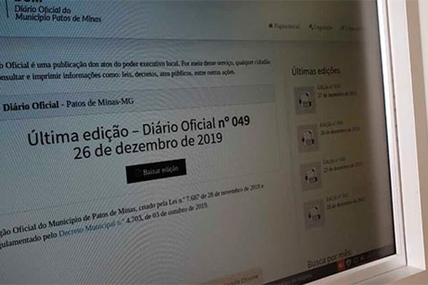 Prefeitura de Patos de Minas disponibiliza terminal para consulta de publicações oficiais