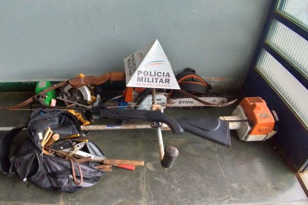 PM recupera vários materiais furtados na zona rural de São Gotardo e três acabam na delegacia
