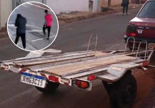 Imagens mostram suspeitos de furtar carretinha e proprietário pede ajuda para recuperar o veículo