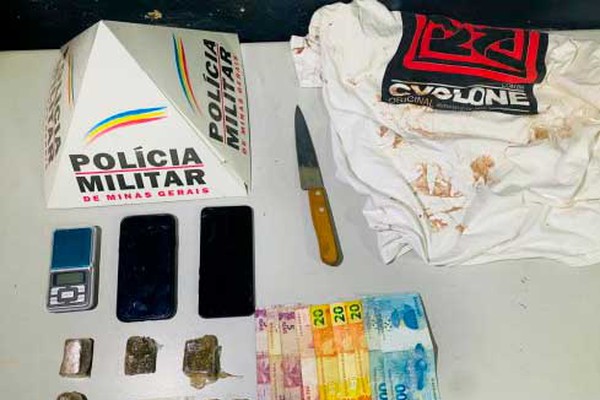 PM encontra carro de crime de latrocínio, drogas, faca e camisa com sangue em Patos de Minas