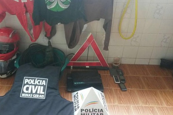 Operação conjunta na zona rural de Presidente Olegário apreende arma e produtos roubados 