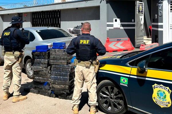PRF de Patos de Minas e João Pinheiro interceptam Siena e apreendem 217 kg de maconha na BR-365