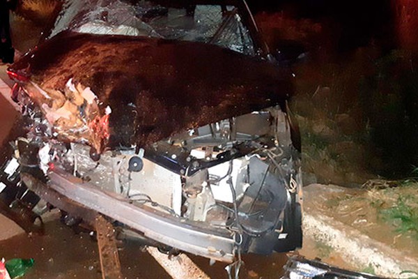 Batida frontal no acostamento da BR365 em Patos de Minas deixa duas pessoas mortas e 4 feridos