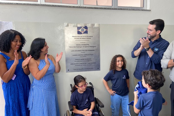 Prefeitura inaugura ampliação da Escola Maria Inêz e cria 100 novas vagas para alunos em Patos de Minas