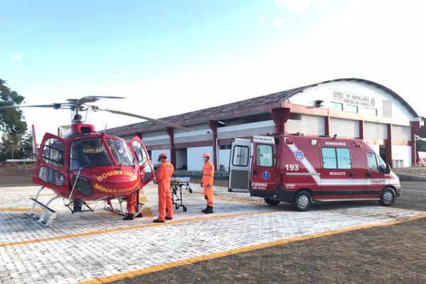Helicóptero do Corpo de Bombeiros faz o 3° transporte de recém nascido para Patos de Minas