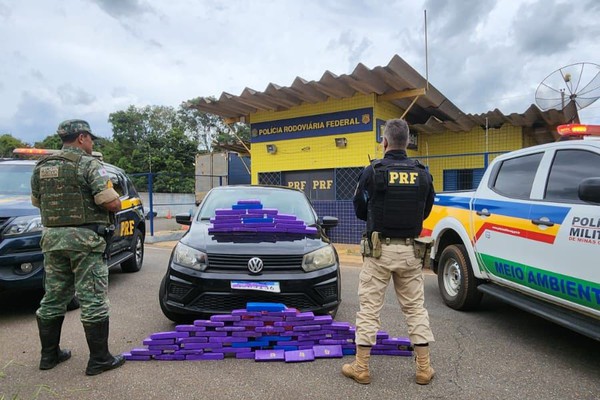 Motorista tenta fugir da polícia e é preso com mais de 70 tabletes de maconha na BR-365