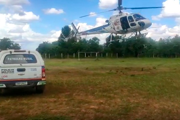 Patrulha Rural recebe apoio de aeronave e Polícia Militar reforça a segurança no campo
