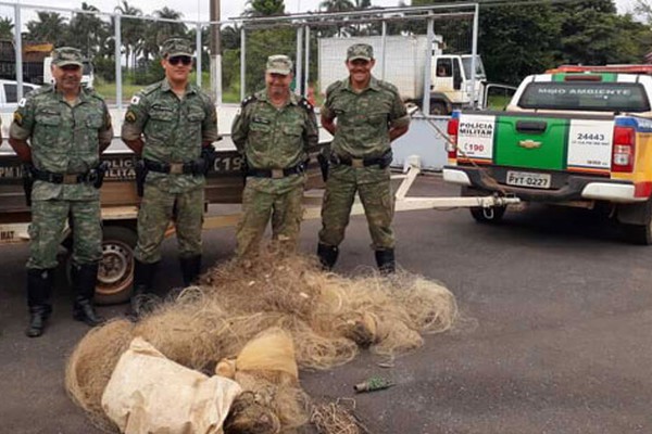 Polícia Militar do Meio Ambiente realiza fiscalização e apreende diversos materiais de pesca