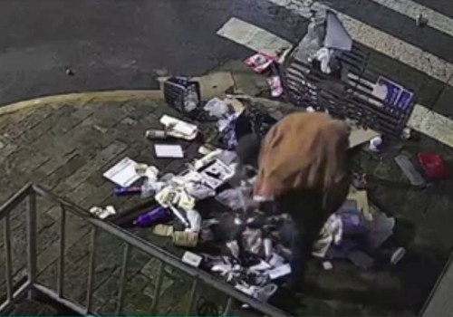 Comerciante denuncia bagunça deixada por moradores de rua ao revirarem sacos de lixo